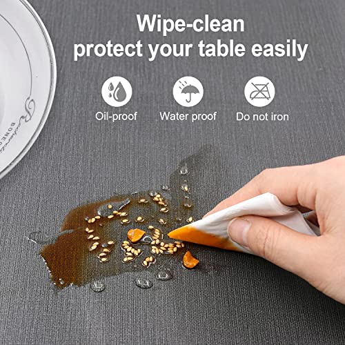 Newthinking PVC Table Cloth, Wipe Clean Plastic Tablecloth PVC Waterproof, 135x180cm Square Wipeable Table Cloth Protector for Kitchen Picnic Out