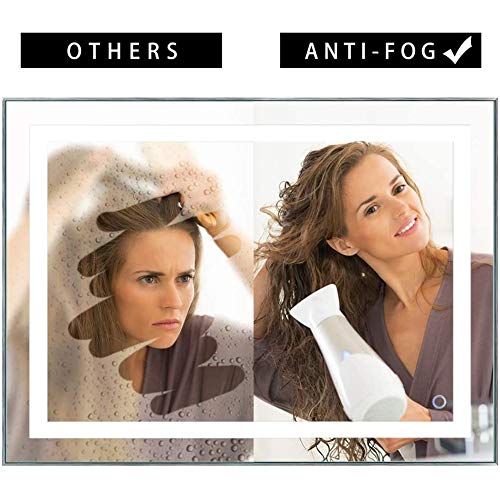 Dimmable LED Bathroom Light Mirrors Wall-Mounted Anti-Fog+Touch Switch+IP44 Waterproof +CRI>90+UL Listed, Suitable for Home, Bathroom, Hotel
