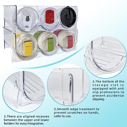 Golemas Water Bottle Organizer, Plastic Stackable Wine Storage Rack, Clear Kitchen Fridge Kitchen Cabinet Bottle Holder for Tumbler, Travel Mag,