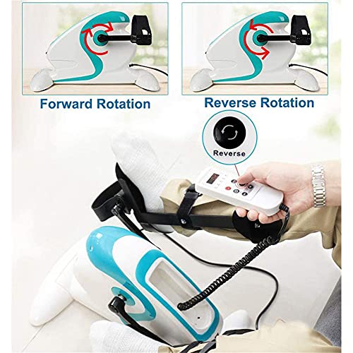 LUNEZY Motorized Exercise Cycle/Bike for The Handicapped & Disabled, Electric Pedal Exerciser with Leg Protector Bracket for The Elderly (White)