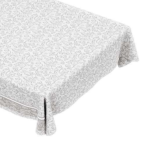 HORRAu 137*274cm PVC Plastic Wipeable Rectangle Table Cloth, Kitchen Oilcloth Washable Table cover for Outdoor Picnic, Camping