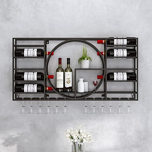 EYLINK Wine Rack Wall Mounted, Modern Wall Mounted Wine Rack, Iron Display Stand, Wall Wine Racks For Wine Bottles, Wine Holder With Shelves, Mul