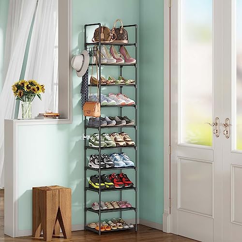 ciecie Shoe Rack for Closet and Entryway, 10 Tiers Shoe Shelf Organizer and Storage for 20-24 Pairs of Shoes and Boots, Space Saving Shoe Shelf w