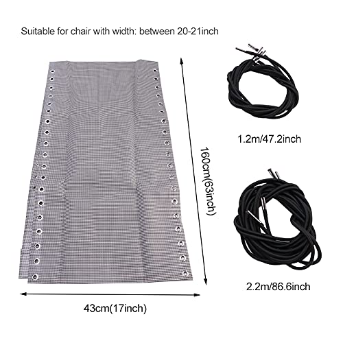 Kisbeibi Zero-Gravity Chair Replacement Fabric,63" x 17" Recliner Mesh Canvas,Lounge Chair Fabric with Ropes,an-ti-Gravity Folding Lounge Repair