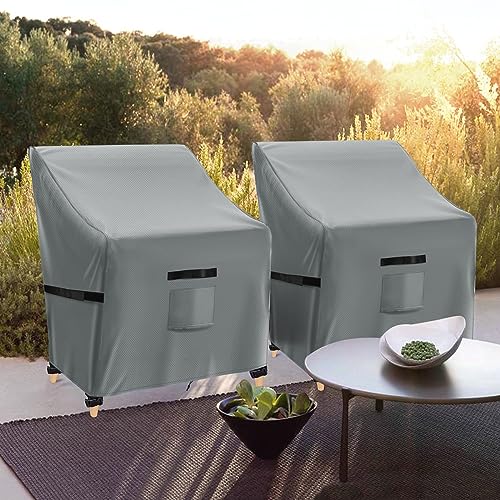 GARPROVM Garden Chair Covers Waterproof,600D Oxford Fabric Garden Furniture Covers, Stackable Outdoor Chairs Covers, Anti-UV, Patio Chair Covers