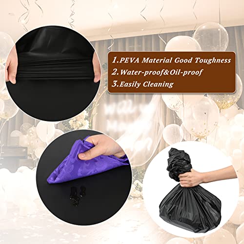 Pack of 8 Black Rectangle Plastic Tablecloth Disposable Tablecloth 54 Inch x 108 Inch Decorative Table Cloth for Picnic BBQ, Party, Wedding, Banq