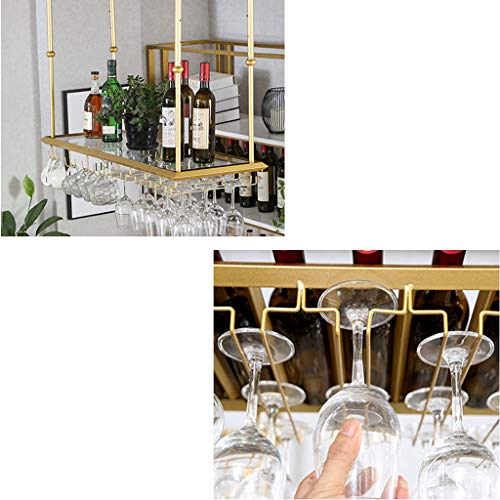 KEppd Wine Racks Rustic Ceiling Wine Racks Adjustable Height/Wall Mounted Hanging Stemware Holder/Retro Glass Wine Bottle Holder/Wall Mounted Win