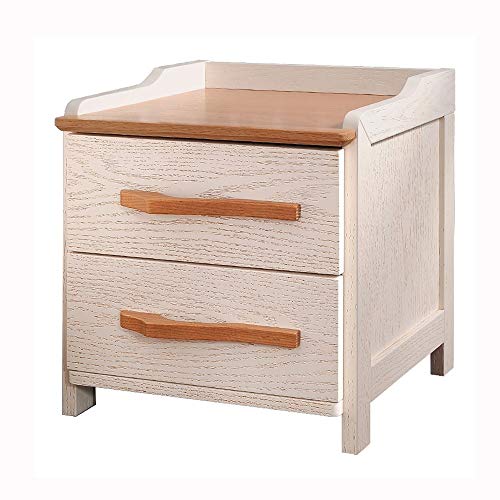 JYDQM Bedroom Bedside Table with Double Drawers, Furniture Solid Wood Bedside Table Side Table Bedroom Storage Cabinet