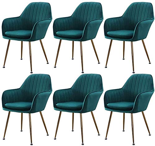Modern Kitchen Dining Room Chairs Kitchen Dining Chair Set Of 6,Modern Fabric Cushion Seat Chair Living Room Chair Leisure Couch Armchair (Color