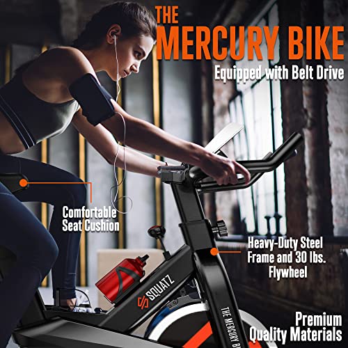 SQUATZ Stationary Cycling Bike Exerciser - Indoor Magnetic Exercise Bicycle With Training Console, 4-Way Adjustable Seat and Handlebar, 8 Resista