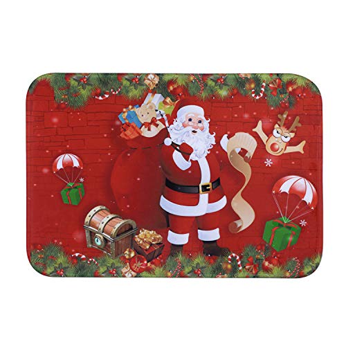 Christmas Door Mat Christmas Welcome Floor Mat Non-Slip Xmas Bathroom Mat Water Absorption Washable Christmas Decorative Doormat for Indoor Outdo