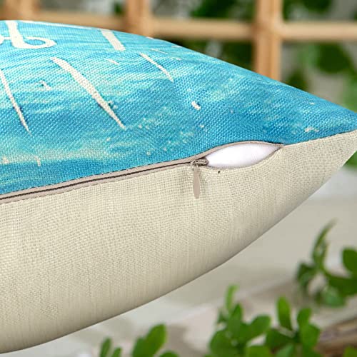 Outdoor Cushion Covers for Garden Furniture Decorative Waterproof Throw Pillow Cover Rudder Starfish Wood Background Square Pillowcases 45X45cm P