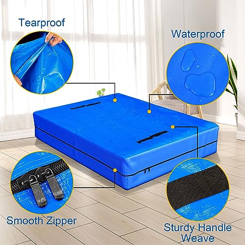 Mattress Cover for Moving and Storage King Size Mattress Bags with 8 Sturdy Handles Reusable Waterproof Mattress Protector Tarp Durable Mattress
