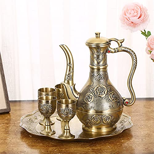FEER Metal Bronze Wine Set European Vintage Home Wine Cabinet Decoration Wine Pot