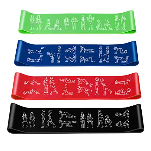 Amonax Resistance Bands Set for Women and Men, Exercise Fitness Home Gym Bands for Legs and Glutes and Arms. Yoga, Pilates Resistant Band Mini Lo