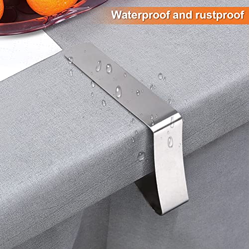 4pcs Table Cloth Cover Clips, Stainless Steel Table Cloth Cover Clamps Table Cloth Clips Large Triangular Anti-Slip Tablecloth Holder Clamps for