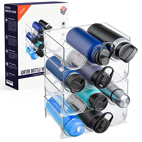 CLEARSPACE Water Bottle Organizer/Holder– Perfect for Pantry, Home Storage, Kitchen Countertop Organization (4 Pack)