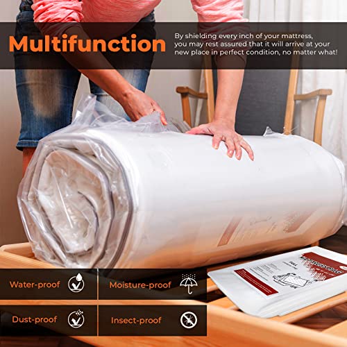 PackageZoom Mattress Bag for Moving and Storage Twin Size Mattress Bag 4 Mil Thick Dustproof, Waterproof Mattress Cover Heavy Duty Mattress Stora