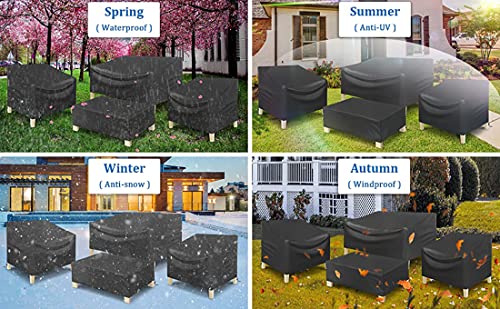 Patio Furniture Cover 4-Piece,Outdoor Garden Furniture Covers ,Upgraded 420D Heavy Duty Oxford Fabric Garden Table Cover with Air Vent Windproof