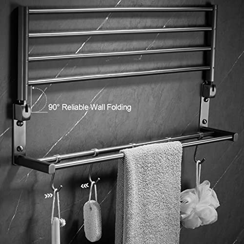 HIGOH Towel Racks,Towel Rail for Bathroom,All Copper Solid Hand Towel Holder,Simple Modern Bathroom Shelf,Toilet Toilet Towel Rail/Folding Towel