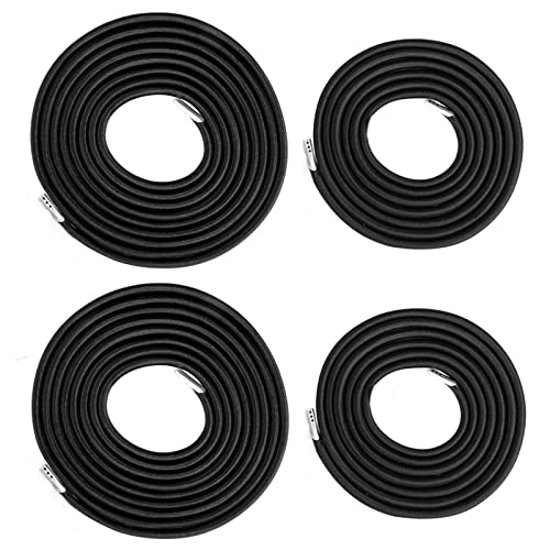 Peslogy 4pcs Black Replacement Cord for Zero Gravity Chair Universal Elastic Chair Repair Cord Ties Kit for Sun Loungers, Garden Chairs, Outdoor