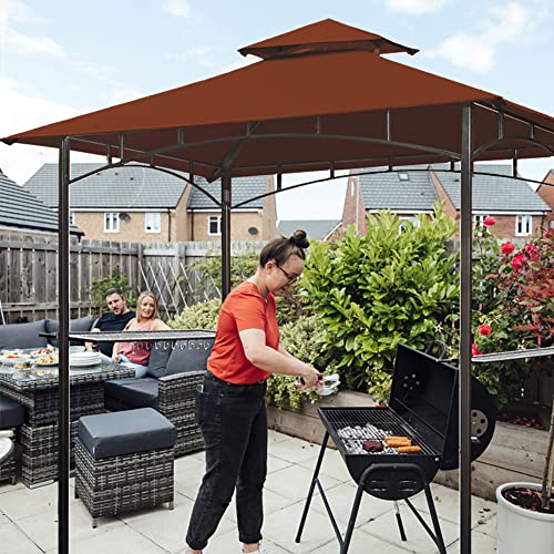 Eurmax USA High Performance Grill Gazebo Canopy Replacement Cover 5x8 BBQ Gazebo Shelter Top(Rust Red)