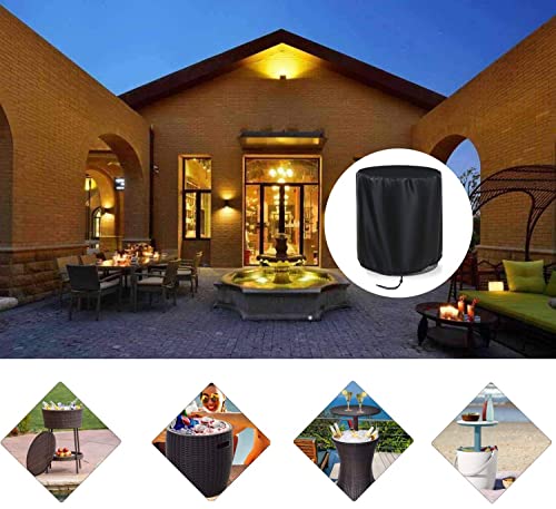 TheElves Patio Cooler Bar Table Cover for Keter 7.5-Gal Cool Bar Table, Outdoor Patio Round Beer Cooler Table Cover, Waterproof Barrel Cool Bar T