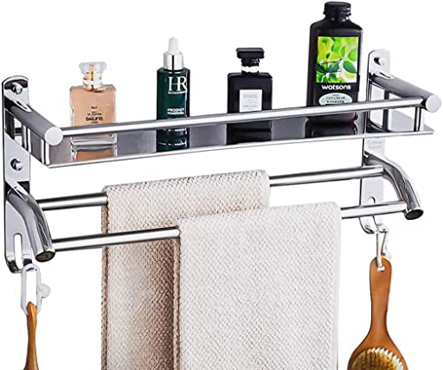 Towel Rail Bathroom Wall Mounted 304 Stainless Steel Towel Rack Holder With Towel Bar Storage Shelf Hook Rack For Bathroom Hotel Kitchen(Size : 5
