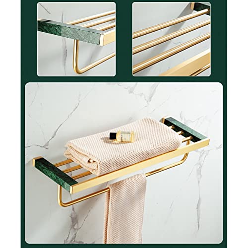 HIGOH Towel Racks,Towel Rail for Bathroom,Hand Towel Bar Marble Bathroom Towel Holder Wall Mount Brushed Brass,Bathroom Hardware Accessories/Bath