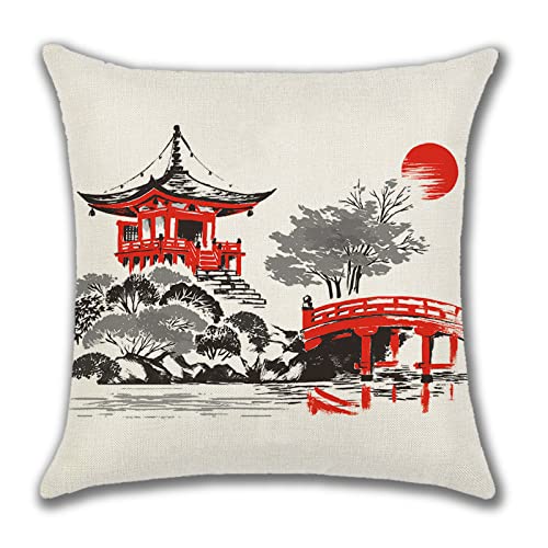 Ohok Outdoor Waterproof Cushion Covers 45x45 cm Pack of 4 Decorative Throw Cushion Covers Cushion Case for Sofa Couch Bed Living Room Outdoor Pat