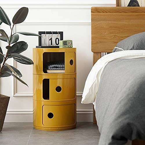 N/A Round Storage Unit Plastic Cabinet Bedside Table for Home Corridor Bathroom Bedroom