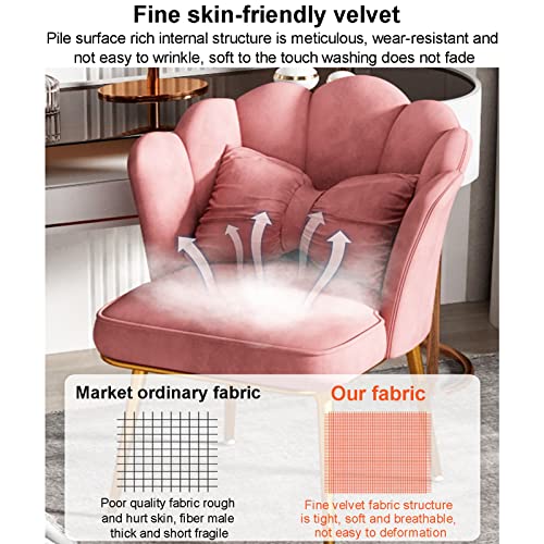 office chair gaming chair computer chair Velvet Vanity Chair with Black Legs,Modern Wide Side Dining Chairs No Wheels Upholstery Cute Make Up Cha