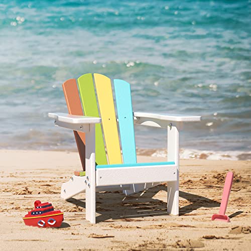 TORVA Kids Adirondack Chair, Outdoor Garden Chair for Children, Adirondack Chairs for Patio Porch Patio Backyard Fire Pit, Recyclable & Weather R