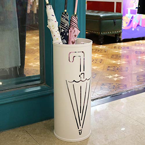 OUSIKA Umbrella Stands,Simple Umbrella Bucket Holder - Japanese Style Umbrella Stand Metal Iron Storage Racks with 3 Hooks - for Umbrellas, Walki