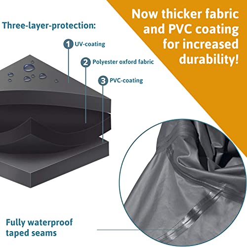 smartpeas L Shaped Outdoor Furniture Covers for Garden - Dimension 255x255x100 cm 70 - Grey Waterproof Cover for Patio Corner Sofa in L Shape - P