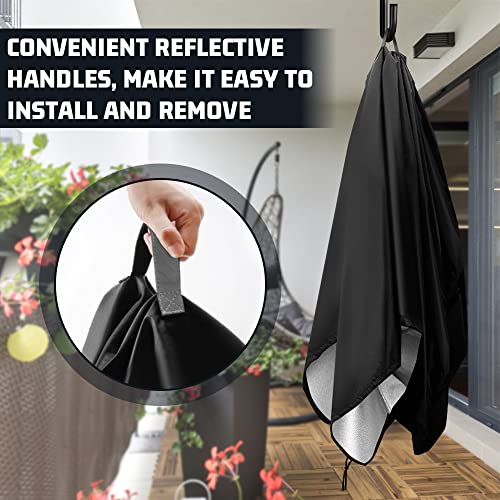 Patio Hanging Egg Chair Cover, Outdoor Single seat Cocoon Swing Egg Chair Cover Waterproof, 210D Heavy Duty Veranda Garden Large Cover for Egg Ch