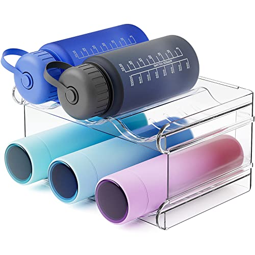 FabSpace Water Bottle Organizer, Stackable Water Bottle Holder for Kitchen Pantry, Fridge, Cabinet, Stackable Cup Holder for Wine, Water, Drink-2