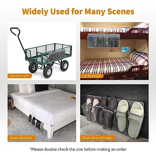 RVZONE RV Shoe Pockets 6 Large Pockets Heavy Hanging Bedside Storage Organizer with Sturdy Hooks Storage Pockets Hangs on bed for Shoes Toys and