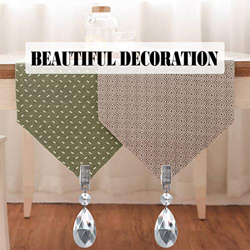 Glarks Tablecloth Weights Set, 10Pcs Metal Clip AB Crystal Glass Teardrop Prisms Pendant Tablecloth Weights for Picnic Tables Tablecloth Weights