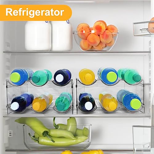 Longzhuo Stackable Water Bottle Storage, Shatterproof Water Bottle Organiser for Cabinet, Water Bottle Holder Wine Rack for Kitchen Countertop St