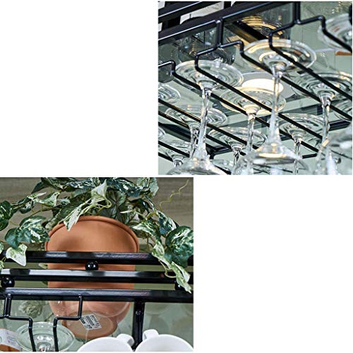 EYLINK Wine Racks,Wine Lovers/Wall Mounted Wine Rack Hanging Wine Glass Rack Bar Creative Wine Rack Upside down Goblet Rack Ceiling Decoration Sh