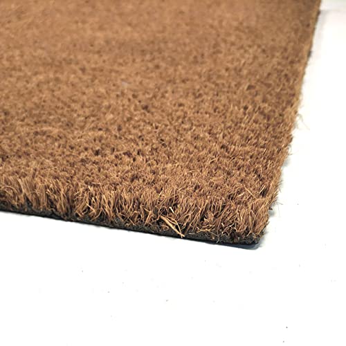 Black Ginger Large, Thick, Decorative, Patterned Coir Door Mats with Nature Designs (Grey Heart)