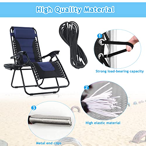 Ostlttyn Zero Gravity Chair Replacement Cord, 4 Cord Universal Replacement Bungee Cord Laces for Antigravity Chair Sun Lounger, Lounge Recliners,