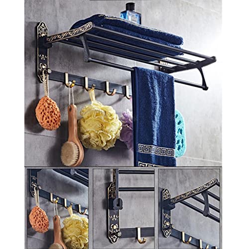 HIGOH Towel Racks,Bathroom Towel Rack Wall Mounted Towel Holder,Bathroom Accessories Aluminum Carved Bath Hardware Towel Rack,Towel Holder,And Ba