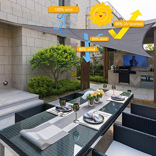 longziming Triangle Garden Sun Shade Sail, 3x3x3m 98% Anti-UV Block Waterproof Triangle Canopy,for Outdoor Garden Patio Party Backyard Yard Campi