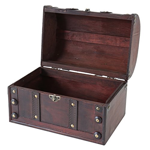 HMF 6404-130 Wooden Treasure Chest with Lock | 30 x 20 x 22 cm | Small | Italy