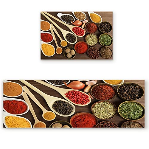 SYFTGMZ Doormats Spices Cumin Pepper Living Room Balcony Carpet Bedroom Entrance Foot Pad Kitchen Non-slip Long Rug ( Color : D , Size : 60x90cm+