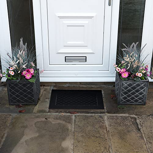 JVL Harlequin Scraper Rubber Pin Doormat, 40x60cm