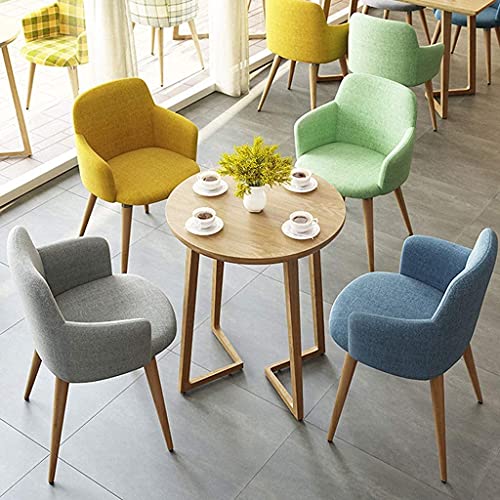Kitchen Dining Chairs Living Room Armchair Fabric Upholstered Seat with Wood-Like Metal Legs Kitchen Living Room Lounge Chairs (Color : Grey)