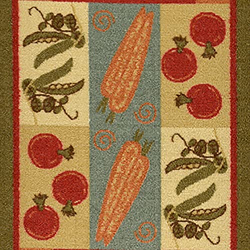 Ottomanson Rubber Back Doormat Collection, Floral Tile Design, "Welcome" Text, 51 cm x 76 cm, Multicolor